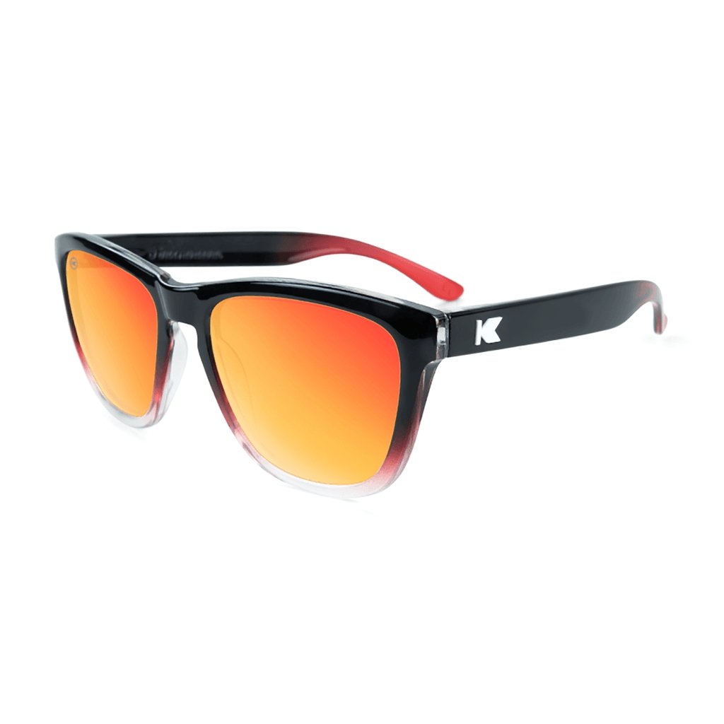 Knockaround Premium Sunglasses, Gloss Red/Black frame, Sunset/Polarized lenses - [aka]